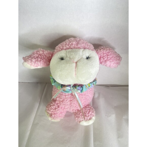Commonwealth Pink Sheep Lamb Wooly Plush Stuffed Animal Toy...